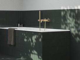 Смеситель для ванной Ravak Espirit настенный однорычажный золото матовое X070603