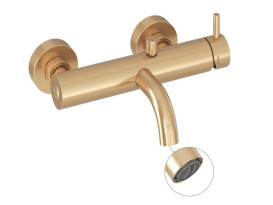 Смеситель для ванной Ravak Espirit настенный однорычажный золото матовое X070603