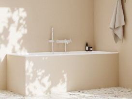 Змішувач для ванної кімнати Ravak Espirit з душовим гарнітуром матовий білий X07S124