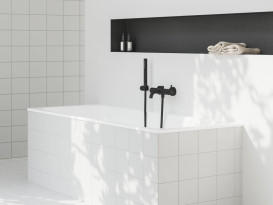 Змішувач для ванної кімнати Ravak Espirit з душовим гарнітуром матовий чорний X07S125