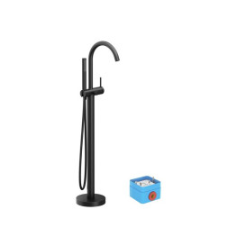 Змішувач для ванної кімнати Ravak Freedom підлоговий з душовим гарнітуром чорний X070437