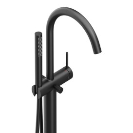 Змішувач для ванної кімнати Ravak Freedom підлоговий з душовим гарнітуром чорний X070437