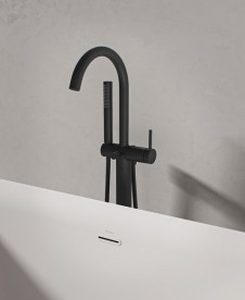 Змішувач для ванної кімнати Ravak Freedom підлоговий з душовим гарнітуром чорний X070437