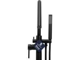 Смеситель для ванной Rea Aras напольный с душевым гарнитуром черный REA-B2717