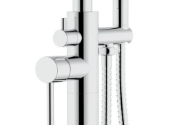 Змішувач для ванної кімнати Rea Aras підлоговий з душовим гарнітуром хром REA-B2718