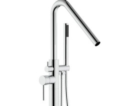 Смеситель для ванной Rea Aras напольный с душевым гарнитуром хром REA-B2718