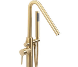 Змішувач для ванної кімнати Rea Aras з душовим гарнітуром матове золото REA-B2719