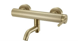 Змішувач для ванної кімнати Rea Argon одноважільний з душовим гарнітуром матове золото REA-B7804