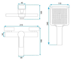 Смеситель для ванной Rea Argus однорычажный с душевым гарнитуром матовое золото REA-B6414