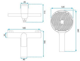 Смеситель для ванной Rea Avalon однорычажный с душевым гарнитуром матовая медь REA-B0492