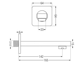Смеситель для ванной Rea Brito с душевым гарнитуром хром REA-P0801KPL-W