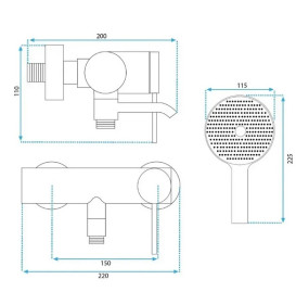 Смеситель для ванной Rea Clif однорычажный с душевым гарнитуром матовое золото REA-B4242