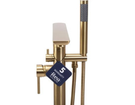 Змішувач для ванної Rea Flores з душовим гарнітуром матове золото REA-B2713