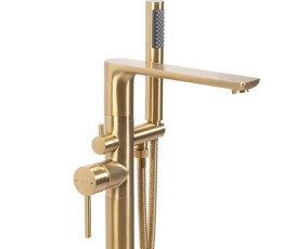 Змішувач для ванної Rea Flores з душовим гарнітуром матове золото REA-B2713