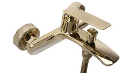 Змішувач для ванної Rea Jager одноважільний із душовим гарнітуром золото REA-B0699