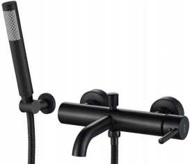 Смеситель для ванной Rea Lungo однорычажный с душевым гарнитуром черный REA-B6634