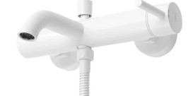 Смеситель для ванной Rea Lungo однорычажный с душевым гарнитуром белый матовый REA-B8030