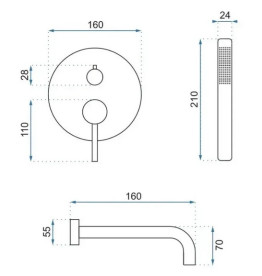 Смеситель для ванной Rea Lungo однорычажный с душевым гарнитуром хром REA-B6990