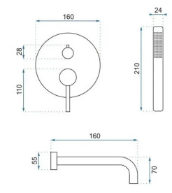 Смеситель для ванной Rea Lungo однорычажный с душевым гарнитуром белый матовый REA-B6440