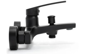 Смеситель для ванной Rea Luppo однорычажный с душевым гарнитуром черный REA-B5770