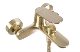 Смеситель для ванной Rea Marco однорычажный с душевым гарнитуром матовое золото REA-B5942