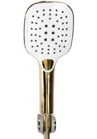 Смеситель для ванной Rea Melia однорычажный с душевым гарнитуром белый/золото REA-B2710