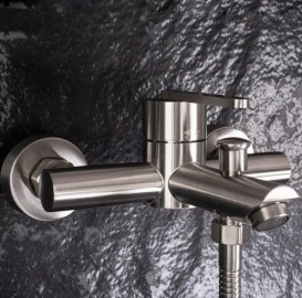 Смеситель для ванной Rea Ontario однорычажный с душевым гарнитуром никель REA-B5514