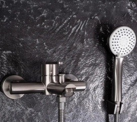 Смеситель для ванной Rea Ontario однорычажный с душевым гарнитуром графит REA-B5515