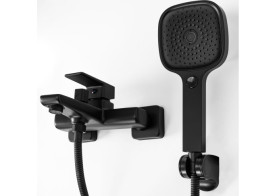 Смеситель для ванной Rea Orix однорычажный с душевым гарнитуром черный REA-B5133