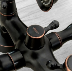 Смеситель для ванной Rea Retro двухвентильный с душевым гарнитуром черный REA-B0224