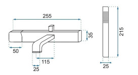 Змішувач для ванної кімнати Rea Salto одновентильний з душовим гарнітуром чорний/рожеве золото REA-B6352