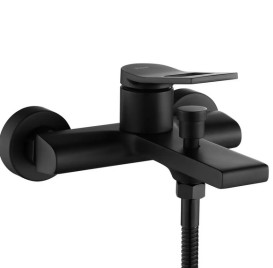 Смеситель для ванной Rea Soul однорычажный с душевым гарнитуром черный REA-B9997