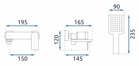 Смеситель для ванной Rea Storm однорычажный с душевым гарнитуром графит REA-B4585