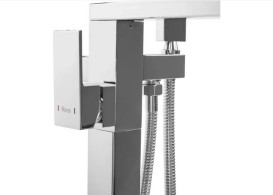 Змішувач для ванної Rea Tery підлоговий з душовим гарнітуром хром REA-B5305