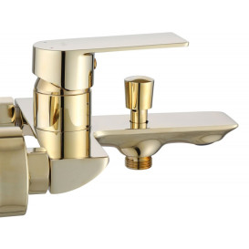 Смеситель для ванной Rea Urban однорычажный с душевым гарнитуром золото REA-B9914