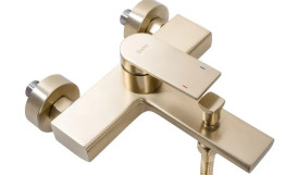 Смеситель для ванной Rea Verso однорычажный с душевым гарнитуром матовое золото REA-B6565