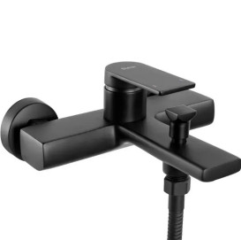 Змішувач для ванної кімнати Rea Verso одноважільний з душовим гарнітуром чорний REA-B7903