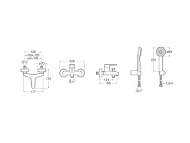 Смеситель для ванной Roca Arola однорычажный с душевым набором хром A5A0A6AC0K