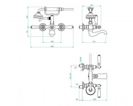 Смеситель для ванной THG 1900 двухвентильный золото G28 D03 00014B