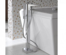 Змішувач для ванни TOTO Jewelhex підлоговий з душовою лійкою одноважільний хром DM324CF