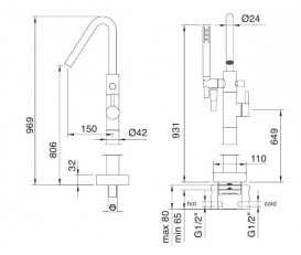 Смеситель для ванной Treemme X-Change Mono однорычажный напольный хром 7503СС10