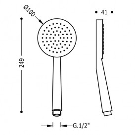 Змішувач для ванної Tres Alplus настінний з душовою лійкою одноважільний з перемикачем хром 20317001