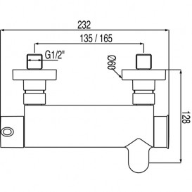 Смеситель для ванной Tres Alplus настенный с душевой лейкой однорычажный с переключателем хром 20317001