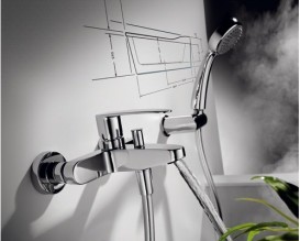 Змішувач для ванної Tres Flat-tres з ручним душем хром 20417001