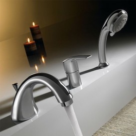 Змішувач для ванної Tres K-Tres одноважільний з ручним душем монтаж на борт ванни хром 169145