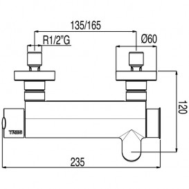 Змішувач для ванної Tres Lex-tres одноважільний з ручним душем хром 181474