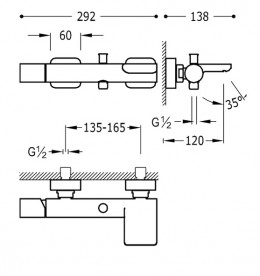 Смеситель для ванной Tres Loft colors с ручным душем матовое золото 20017001OM