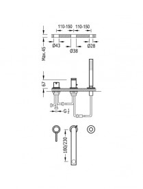 Смеситель для ванной Tres Max-Tres врезной c ручной лейкой хром 06216103