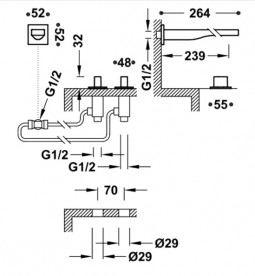Змішувач для ванни Tres Slim colors двухвентильний золото 20223901OR
