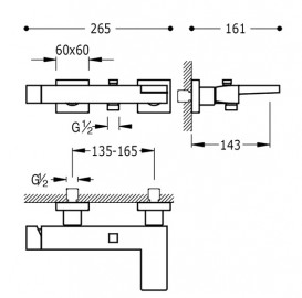 Змішувач для ванни Tres Slim colors з ручним душем чорний матовий 20217001NM